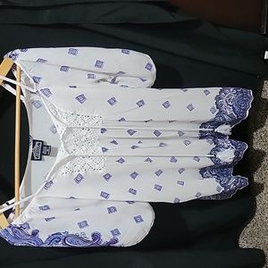 Angie Boho Festival Cold Shoulder Tunic Size M